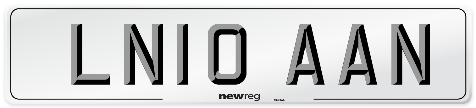 LN10 AAN Number Plate from New Reg